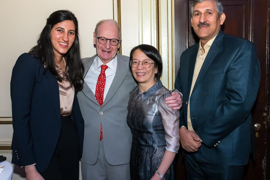 Photo of Amna Zulfiqar, Dr. John Wright, Dr. Chung-Wai Chow and Ali Zulfiqar