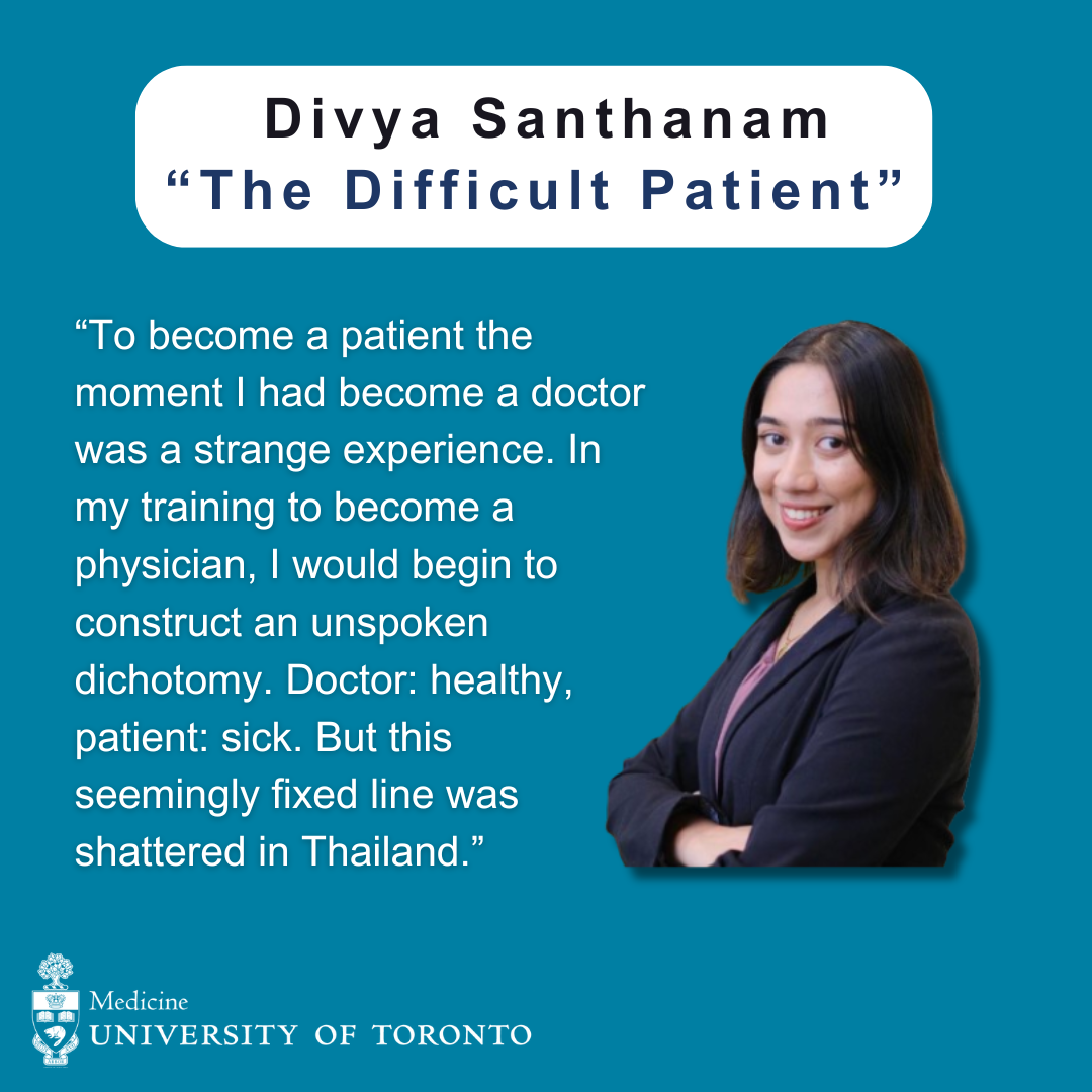 Divya Santhanam - "The Difficult Patient" graphic